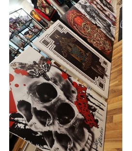 Barmetal Leinwand 90x60 CM Skull Light