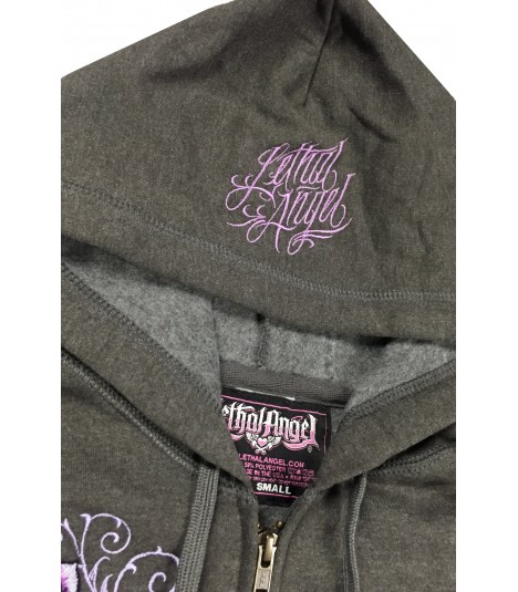 Lethal Angel Zip Hoody Wing Skull