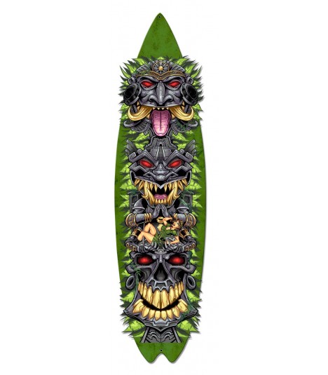 Metallschild Tiki Totem Skateboard