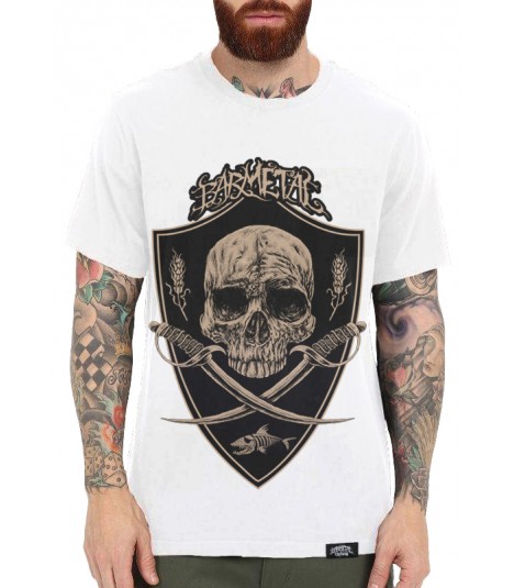 Barmetal Shirt Skulls N' Swords White