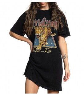 Affliction Überlanges Shirt/Dress Leopard Rock