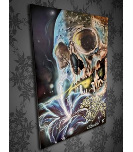 Barmetal Leinwand 90x60 CM Skull Flower