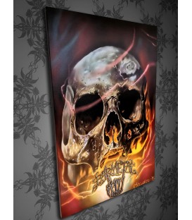 Barmetal Leinwand 90x60 CM Skull Light
