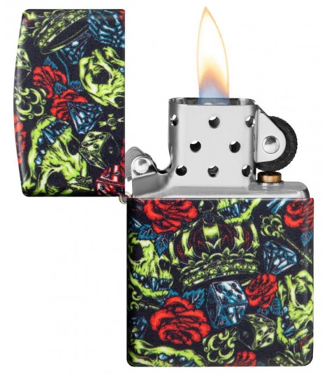 Zippo Skull Crown / leuchtet im dunkeln