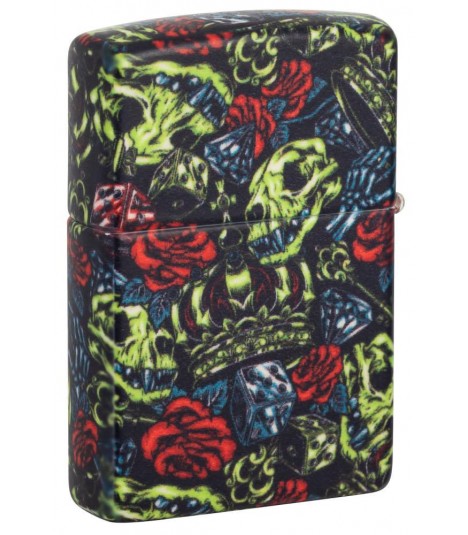 Zippo Skull Crown / leuchtet im dunkeln