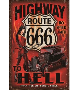 Blechschild Highway Route 666