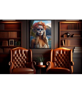 Barmetal Leinwand 80 CM x 60 CM La Catrina Bora Bora
