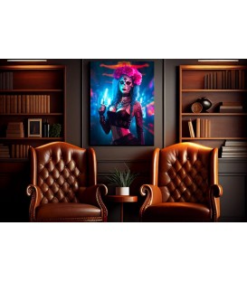 Barmetal Leinwand 80 CM x 60 CM Cyberpunnk Tokyo