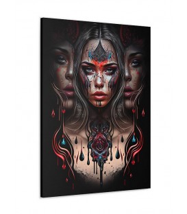 Barmetal Leinwand 90 CM x 60 CM Dark Art Mandala Woman