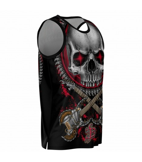 Barmetal Basketball Tank Steampunk Skull