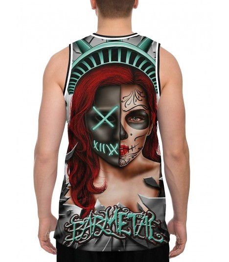 Barmetal Basketball Tank Steampunk Skull