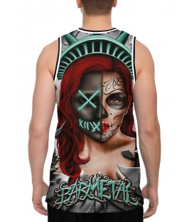 Barmetal Basketball Tank Steampunk Skull