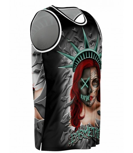 Barmetal Basketball Tank Steampunk Skull