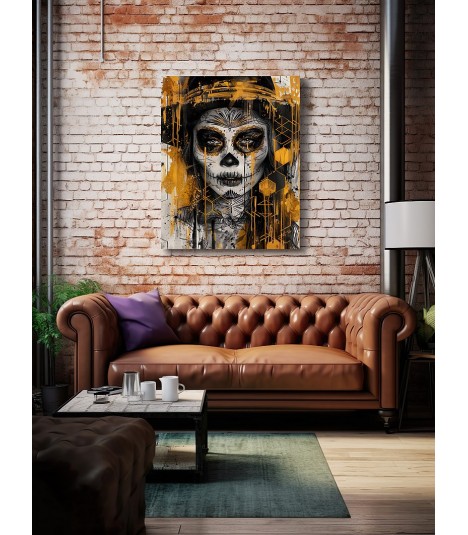 Barmetal Leinwand 90 CM x 60 CM Polka Geometric La Catrina