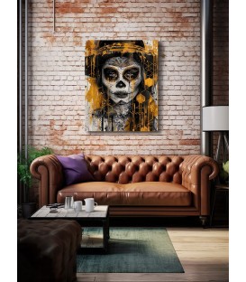 Barmetal Leinwand 90 CM x 60 CM Polka Geometric La Catrina