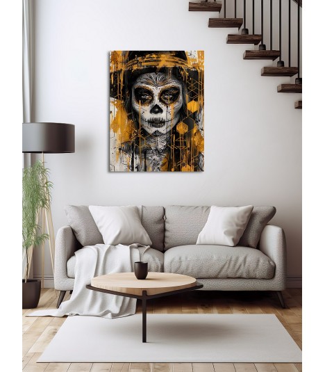 Barmetal Leinwand 90 CM x 60 CM Polka Geometric La Catrina