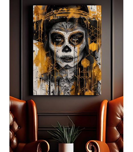 Barmetal Leinwand 90 CM x 60 CM Polka Geometric La Catrina