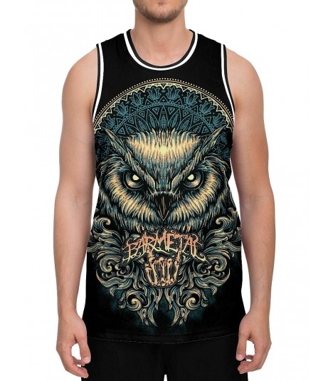 Barmetal Basketball Tank Mandala Owl
