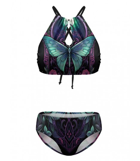 Barmetal Triangle Bikini Green Butterfly