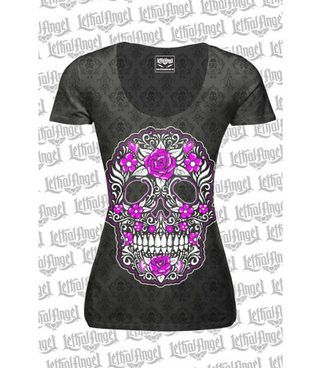 Lethal Angel Shirt Skull of Flowers