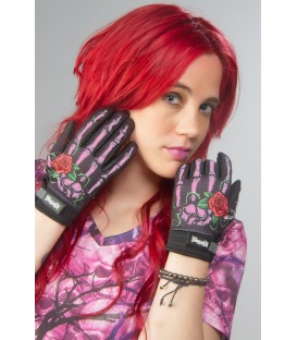 Lethal Angel Handschuhe Pink Skull