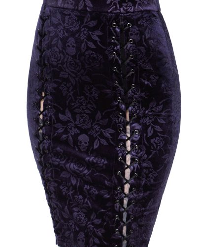 Killstar Bleistiftrock Claret Plum