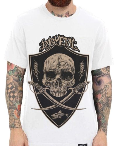 Barmetal Shirt Skulls N' Swords White