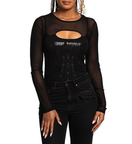 Affliction Bodysuit Black Mist