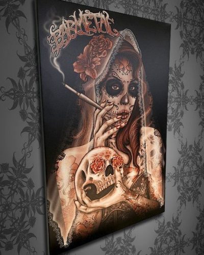 Barmetal Leinwand 90x60 CM Smoking Lady