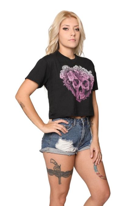Metal Mulisha Crop Top Flower Fox