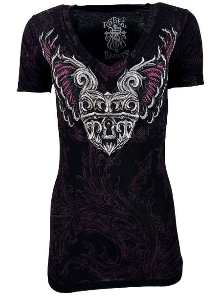 Rebel Saints by Affliction Shirt Angel Heart
