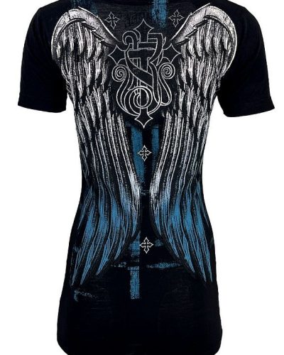 Rebel Saints by Affliction Shirt 2 Skulls