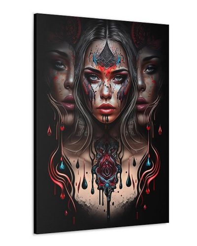 Barmetal Leinwand 90 CM x 60 CM Dark Art Mandala Woman