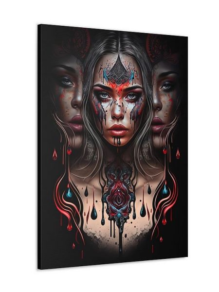 Barmetal Leinwand 90 CM x 60 CM Dark Art Mandala Woman