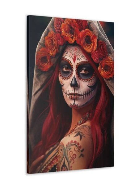 Barmetal Leinwand 90 CM x 60 CM La Catrina Roses