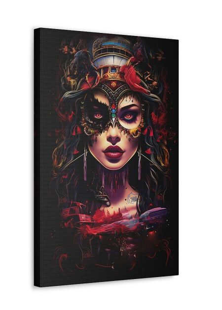 Barmetal Leinwand 90 CM x 60 CM Dark Art Skull