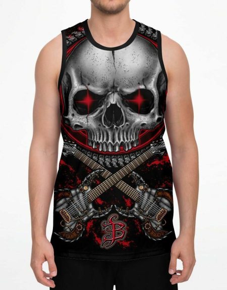 Barmetal Basketball Tank Steampunk Skull