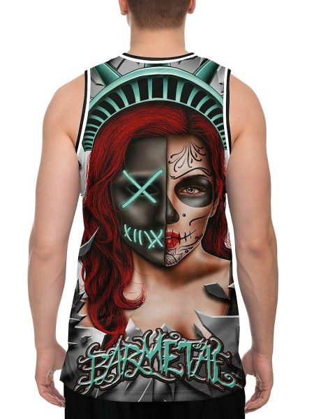 Barmetal Basketball Tank Steampunk Skull