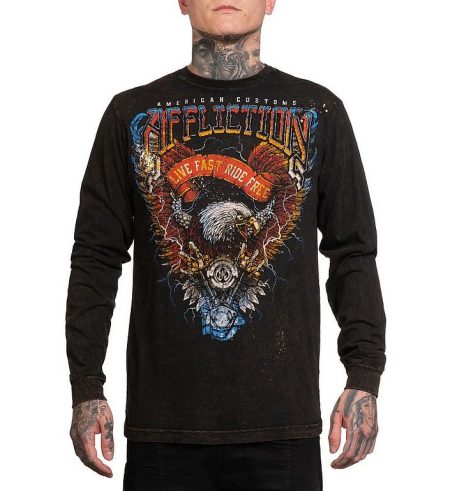 Affliction Longsleeve Shredded Pavement