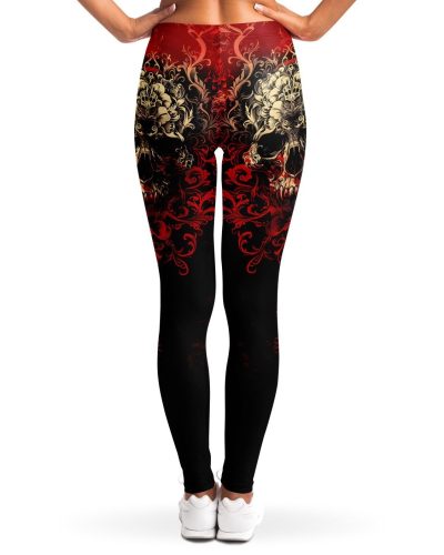 Barmetal Leggings Flower Skull