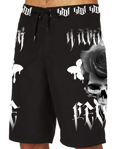 4AmazINK People Boardshorts Skull Rose