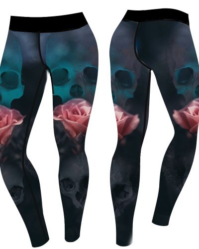 4AmazINK People Leggings Skull Roses