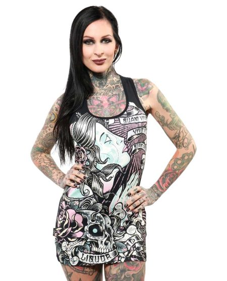 Liquor Brand Tank Gyspy Scrolls