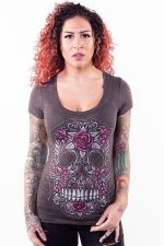 Lethal Angel Shirt Skull of Flowers