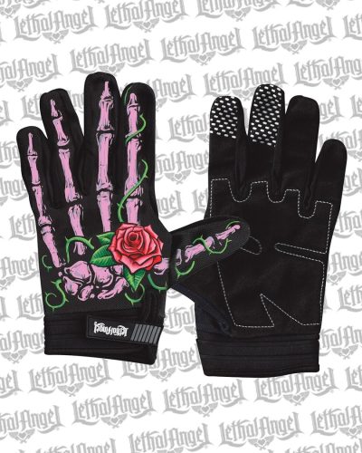 Lethal Angel Handschuhe Pink Skull