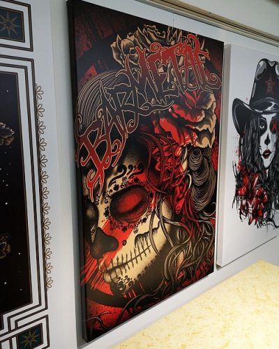 Barmetal Leinwand 90x60 CM Polka Trash
