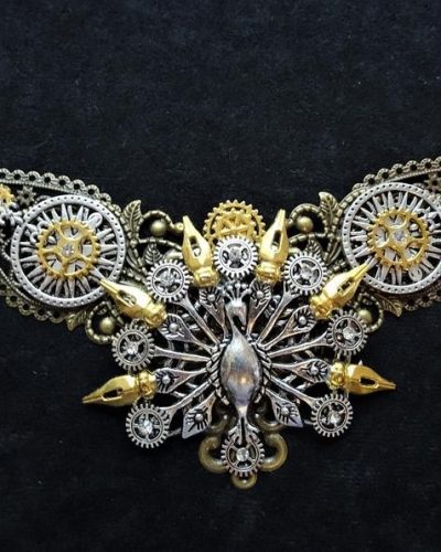 Steampunk Halskette Pfau
