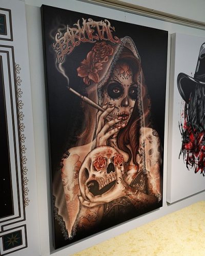 Barmetal Leinwand 90x60 CM Smoking Lady