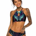 Barmetal Triangle Bikini Green Butterfly
