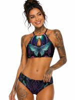 Barmetal Triangle Bikini Green Butterfly